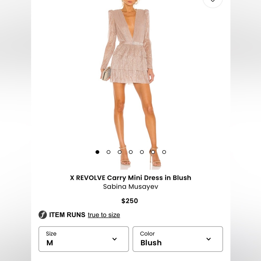Sabina Musayev dress, size M, color BLUSH, only worn ONCE.